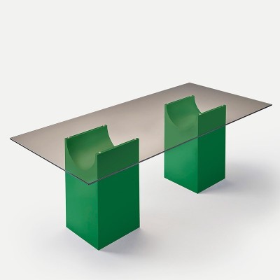 mesa rectangular Vestige Sancal cristal fresno teñido mesa rectangular Vestige Sancal cristal fresno teñido
