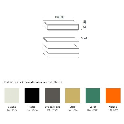 medidas y acabados cajones Tria shelving system medidas y acabados cajones Tria shelving system