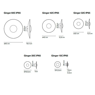 medidas Ginger wall lamp Marset medidas Ginger wall lamp Marset