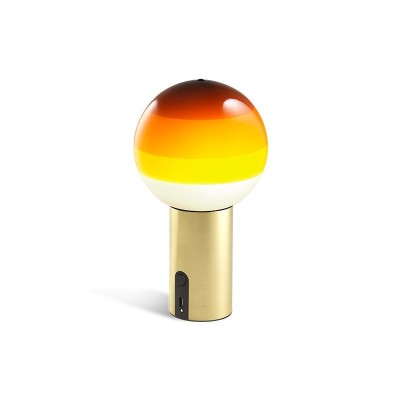 lámpara Dipping light portable ámbar base latón Marset lámpara Dipping light portable ámbar base latón Marset