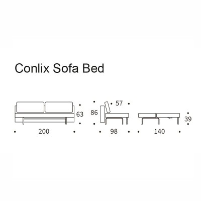 medidas sofá cama Conlix Innovation living medidas sofá cama Conlix Innovation living