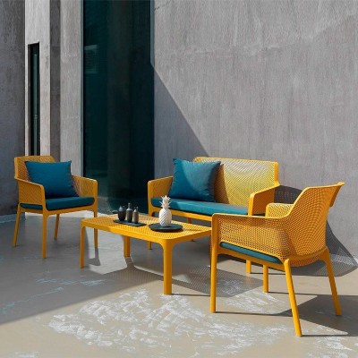 ambiente exterior con colección Net Nardi senape ambiente exterior con colección Net Nardi senape