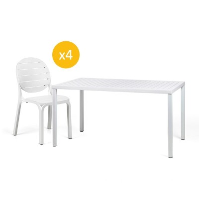 pack mesa Cube 140x80 y sillas Erica Nardi blanco pack mesa Cube 140x80 y sillas Erica Nardi blanco