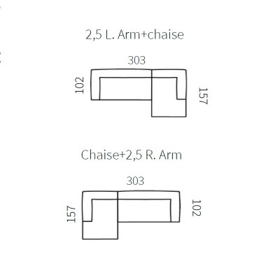 medidas sofa Kornum 2.5 + chaise medidas sofa Kornum 2.5 + chaise