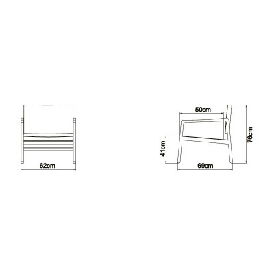 medidas Loke K410 armchair Kragelund