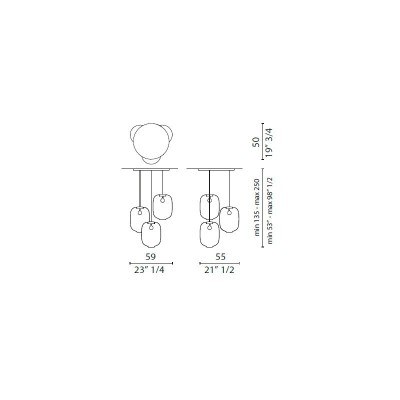 lámpara Arya Cluster hanging lamp medidas lámpara Arya Cluster hanging lamp medidas