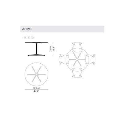 Fritz Hansen Circular Table Height 72 by Arne Jacobsen Fritz Hansen Circular Table Height 72 by Arne Jacobsen
