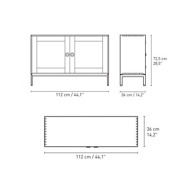 medidas cabinet FK63 con patas Carl Hansen medidas cabinet FK63 con patas Carl Hansen