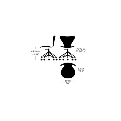 Fritz Hansen silla Series 7 con ruedas