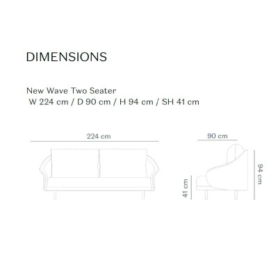 Norr11, medidas sofá New Wave 2 Seater en Moises Showroom Norr11, medidas sofá New Wave 2 Seater en Moises Showroom