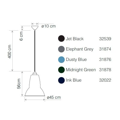 medidas y acabados Lámpara suspensión Original 1227 Giant brass Anglepoise medidas y acabados Lámpara suspensión Original 1227 Giant brass Anglepoise