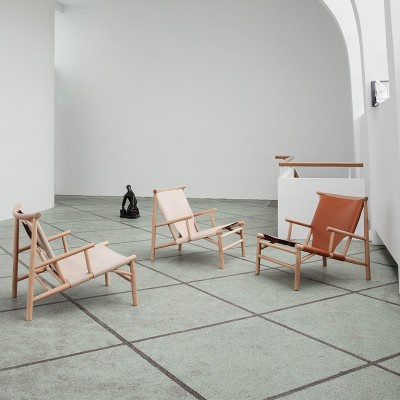 Butaca Samurai Chair de Norr11 roble natural piel natural Butaca Samurai Chair de Norr11 roble natural piel natural