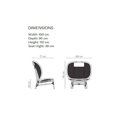 medidas Nomad Chair de Norr11 en Moises Showroom medidas Nomad Chair de Norr11 en Moises Showroom