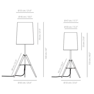 medidas lámpara de pie Tripod Carpyen medidas lámpara de pie Tripod Carpyen