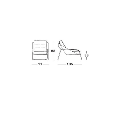 Zanotta sillón Maggiolina medidas
