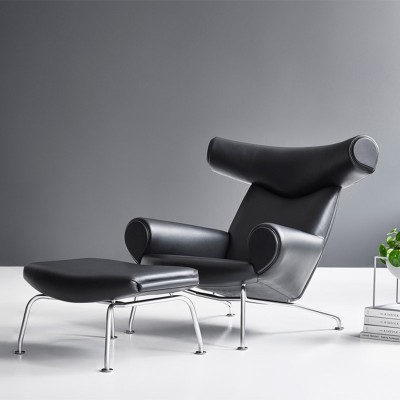 Wegner OX Chair Fredericia piel negra Wegner OX Chair Fredericia piel negra