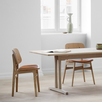 silla Soborg Fredericia roble y asiento piel silla Soborg Fredericia roble y asiento piel