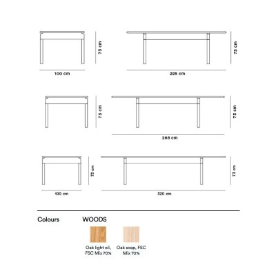 medidas Post Table Fredericia medidas Post Table Fredericia