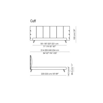 Cama doble Cuff Bonaldo