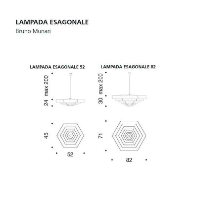 Lámpara Esagonale medidas Danese Milano Lámpara Esagonale medidas Danese Milano