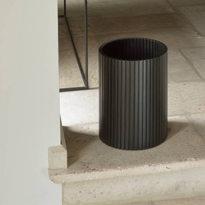 Ethnicraft Roller Max Wastebasket in Black Mahogany Ethnicraft Roller Max Wastebasket in Black Mahogany