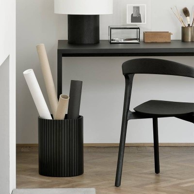 Ethnicraft Papelera Roller Max en caoba negro