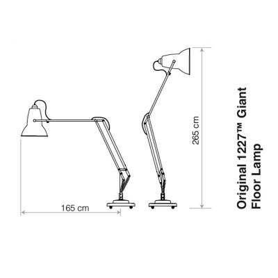 Lámpara Original 1227 Giant Outdoor Floor Lamp Anglepoise técnico Lámpara Original 1227 Giant Outdoor Floor Lamp Anglepoise técnico