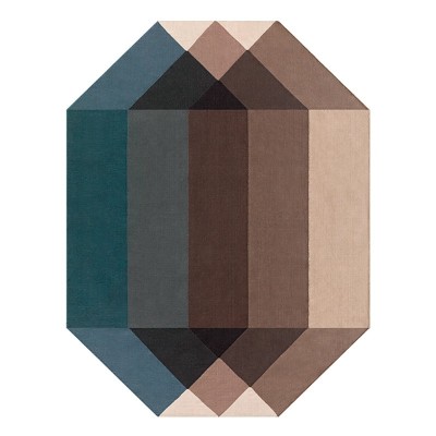 Kilim de exterior Diamond de Gan Rugs en color Blue-Brown Kilim de exterior Diamond de Gan Rugs en color Blue-Brown