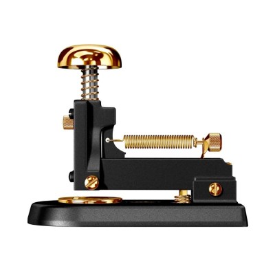 Grapadora de sobremesa negro y oro perfil Grapadora de sobremesa negro y oro perfil