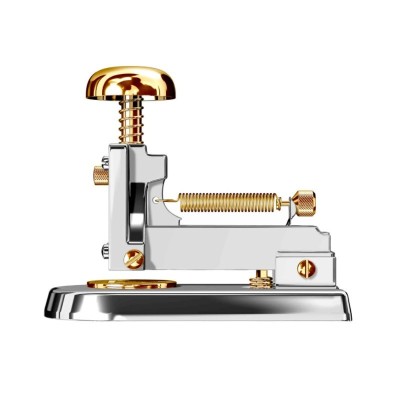Grapadora de sobremesa cromo y oro perfil Grapadora de sobremesa cromo y oro perfil