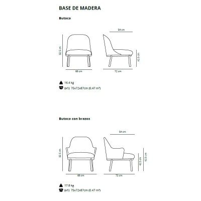 Viccarbe, Fauteuil à rabat avec base en bois Viccarbe, Fauteuil à rabat avec base en bois