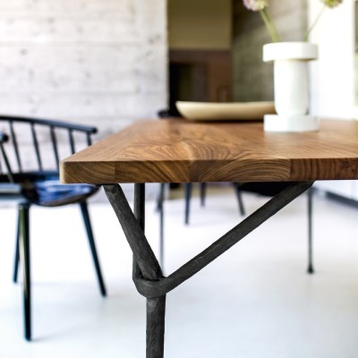 Mesa Officina de madera de nogal detalle Mesa Officina de madera de nogal detalle