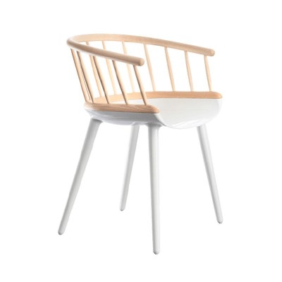 Silla Cyborg Stick Fresno y Blanco de Magis Silla Cyborg Stick Fresno y Blanco de Magis