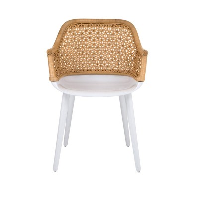 Silla Cyborg Elegant natural wicker y glossy white Silla Cyborg Elegant natural wicker y glossy white