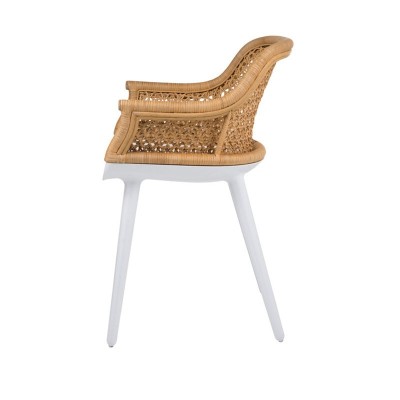 Silla Cyborg Elegant natural wicker y glossy white Silla Cyborg Elegant natural wicker y glossy white