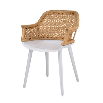 Silla Cyborg Elegant natural wicker y glossy white Silla Cyborg Elegant natural wicker y glossy white