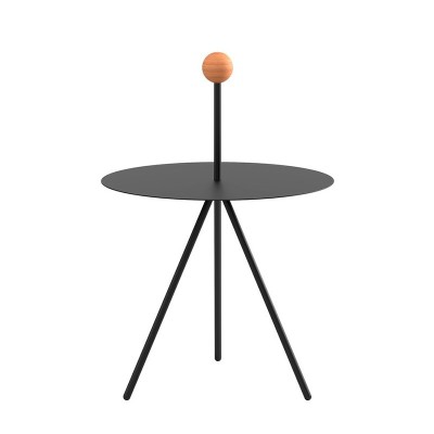 Mesa Trino negra con asa roble de Viccarbe en Moises Showroom Mesa Trino negra con asa roble de Viccarbe en Moises Showroom