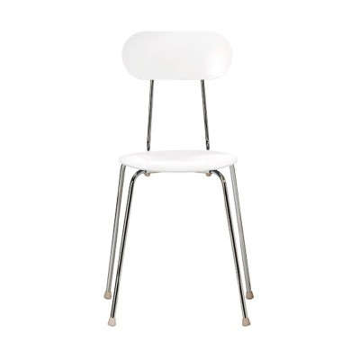 Silla Mariolina bicolor blanco y aluminio de Enzo Mari Silla Mariolina bicolor blanco y aluminio de Enzo Mari