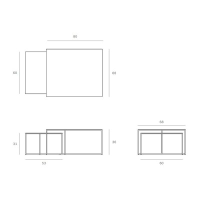Conjunto de 2 mesas de centro Pentagon de Ethnicraft