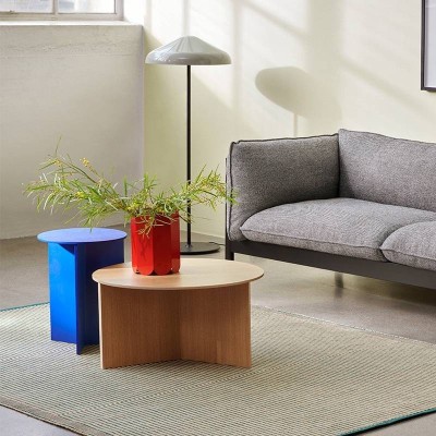Mesa Slit Table Wood High Vivid Blue de HAY en Moises Showroom Mesa Slit Table Wood High Vivid Blue de HAY en Moises Showroom