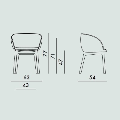 Medidas Butaca CHARLA - Kartell