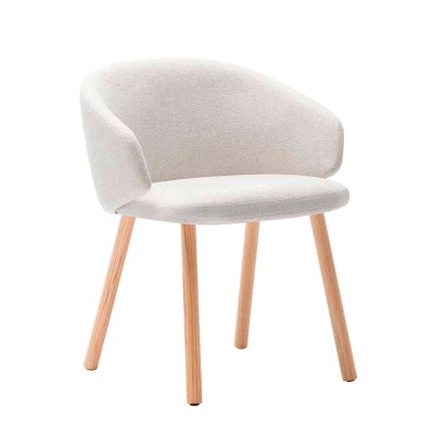 Sillón Binar 60 con respaldo bajo y 4 patas de madera de Inclass Sillón Binar 60 con respaldo bajo y 4 patas de madera de Inclass