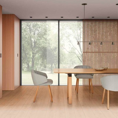Sillón Binar 60 con respaldo bajo y 4 patas de madera de Inclass Sillón Binar 60 con respaldo bajo y 4 patas de madera de Inclass