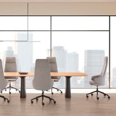 Sillón con ruedas Binar Executive de respaldo alto en Moises Showroom Sillón con ruedas Binar Executive de respaldo alto en Moises Showroom