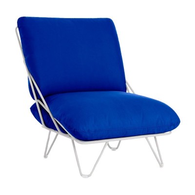 Sillón Valentina Up tapicería Plain Azul y estructura blanca de Diabla Sillón Valentina Up tapicería Plain Azul y estructura blanca de Diabla