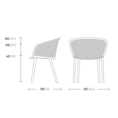 Medidas silla Stampa de Kettal en Moises Showroom Medidas silla Stampa de Kettal en Moises Showroom
