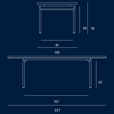 Medidas mesa de comedor Onde de Gandía Blasco Medidas mesa de comedor Onde de Gandía Blasco