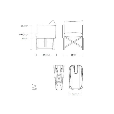 Medidas Silla plegable Giro de Kettal en Moises Showroom Medidas Silla plegable Giro de Kettal en Moises Showroom