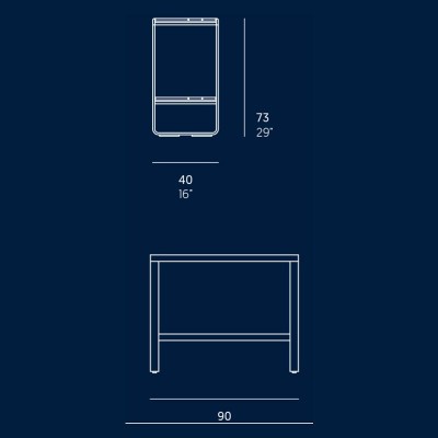 Medidas estantería Flat de 90cm de Gandía Blasco Medidas estantería Flat de 90cm de Gandía Blasco