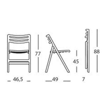 dimensiones Silla Air plegable de Magis
